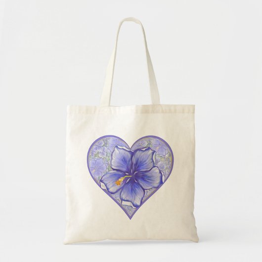Hibiscus & kant BLAUW Tote Bag (Voorkant)