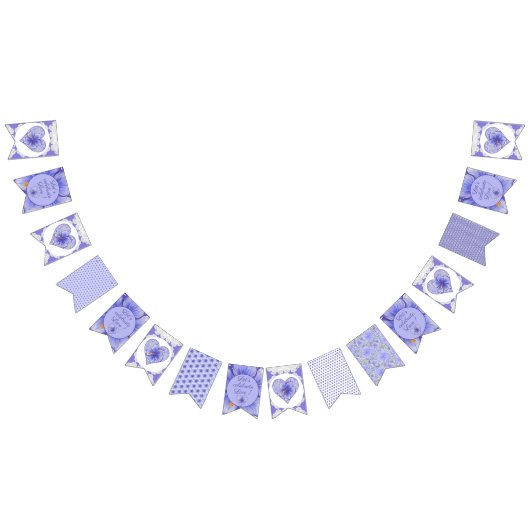 Hibiscus & kant BLAUW Vlaggetjes (Alle)