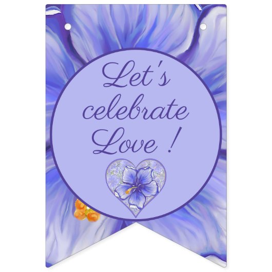 Hibiscus & kant BLAUW Vlaggetjes (Tweede vlag)