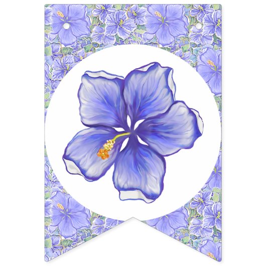 Hibiscus & kant BLAUW Vlaggetjes (Eerste vlag)