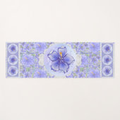 Hibiscus & kant BLAUW Yogamat (Voorkant (horizontaal))