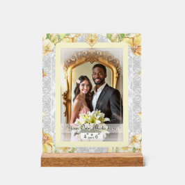 Hibiscus & kant GEEL Acryl Bord