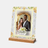 Hibiscus & kant GEEL Acryl Bord (Hoek)