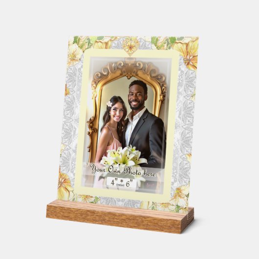 Hibiscus & kant GEEL Acryl Bord (Hoek)