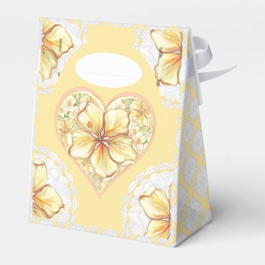 Hibiscus & kant GEEL Bedankdoosjes (Achterkant)