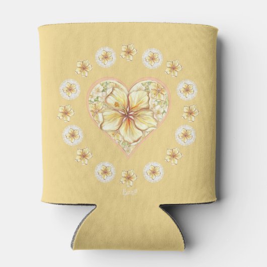 Hibiscus & kant GEEL Blikjeskoeler (Achterkant)