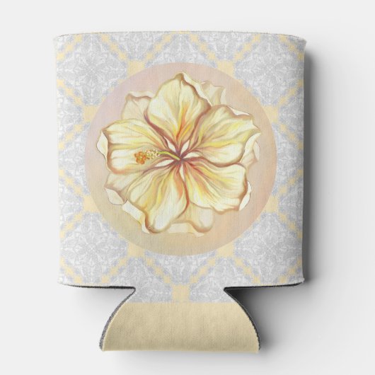 Hibiscus & kant GEEL Blikjeskoeler (Achterkant)