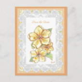 Hibiscus & kant GEEL Briefkaart (Voorkant)