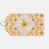 Hibiscus & kant GEEL Cadeaulabel (Achterkant Horizontaal)