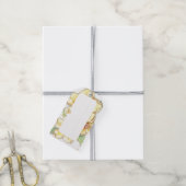 Hibiscus & kant GEEL Cadeaulabel (Met Touw)