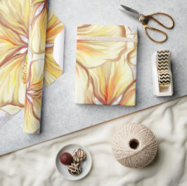Hibiscus & kant GEEL Cadeaupapier
