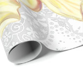 Hibiscus & kant GEEL Cadeaupapier (Rol Hoek)