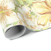 Hibiscus & kant GEEL Cadeaupapier (Rol Hoek)