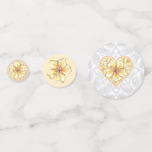 Hibiscus & kant GEEL Confetti (Voorkanten)