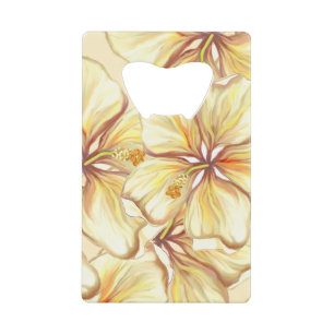 Hibiscus & kant GEEL Creditkaart Flessenopener