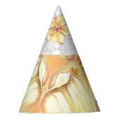 Hibiscus & kant GEEL Feesthoedjes (Voorkant)