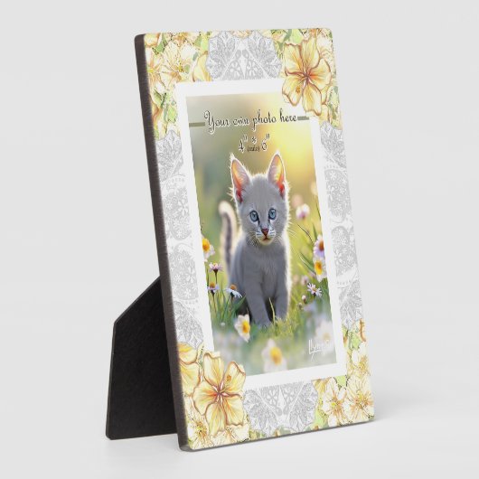 Hibiscus & kant GEEL Fotoplaat (Zijkant)