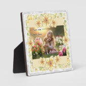 Hibiscus & kant GEEL Fotoplaat (Voorkant)