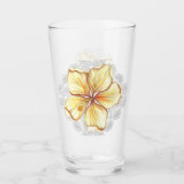 Hibiscus & kant GEEL Glas (Voorkant)