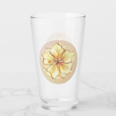Hibiscus & kant GEEL Glas (Achterkant)