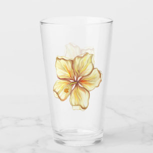 Hibiscus & kant GEEL Glas