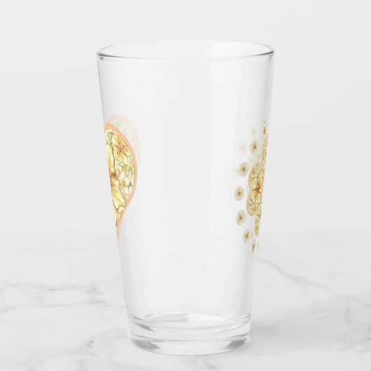 Hibiscus & kant GEEL Glas (Links)