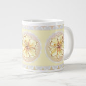 Hibiscus & kant GEEL Grote Koffiekop (Voorkant rechts)