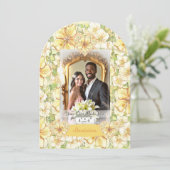 Hibiscus & kant GEEL Kaart (Staand voorkant)