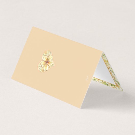Hibiscus & kant GEEL Kaart (Achterkant)