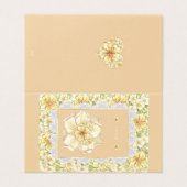 Hibiscus & kant GEEL Kaart (Buitenkant ongevouwen)