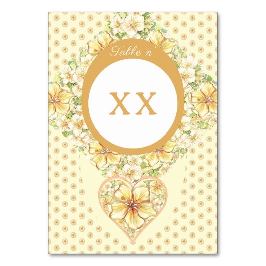 Hibiscus & kant GEEL Kaart (Achterkant)