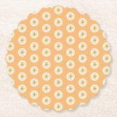 Hibiscus & kant GEEL Kartonnen Onderzetters (Voorkant)