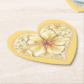 Hibiscus & kant GEEL Kartonnen Onderzetters (Gekanteld)
