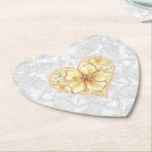 Hibiscus & kant GEEL Kartonnen Onderzetters (Gekanteld)