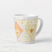 Hibiscus & kant GEEL Latte Mok (Rechterhoek)