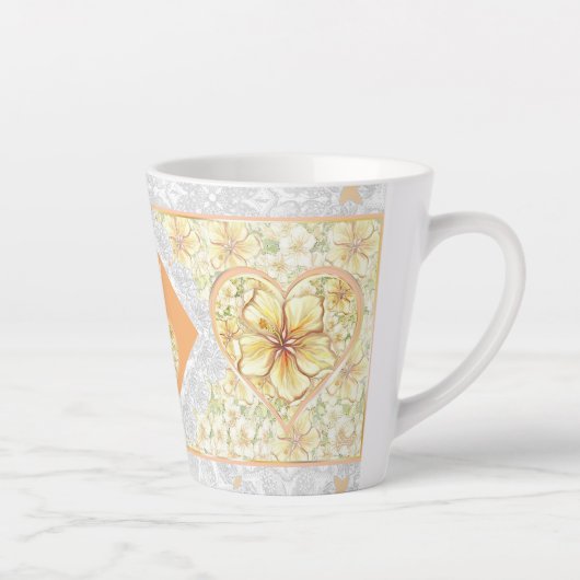 Hibiscus & kant GEEL Latte Mok (Rechts)