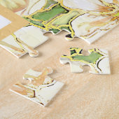 Hibiscus & kant GEEL Legpuzzel (Zijkant)