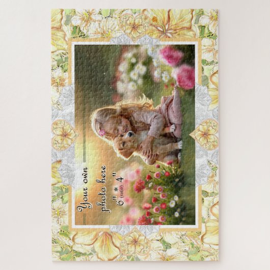 Hibiscus & kant GEEL Legpuzzel (Verticaal)