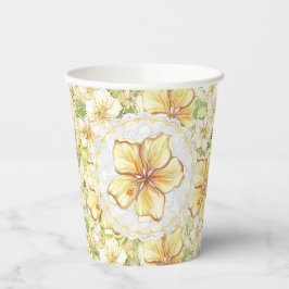 Hibiscus & kant GEEL Papieren Bekers