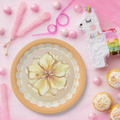 Hibiscus & kant GEEL Papieren Bordje (Feest)