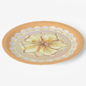 Hibiscus & kant GEEL Papieren Bordje (Gekanteld)