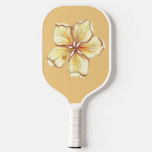 Hibiscus & kant GEEL Pickleball Paddle (Achterkant)