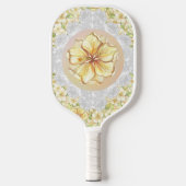 Hibiscus & kant GEEL Pickleball Paddle (Voorkant)
