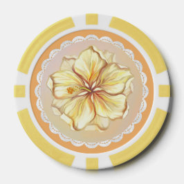 Hibiscus & kant GEEL Poker Chips