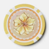 Hibiscus & kant GEEL Poker Chips (Achterkant)