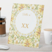 Hibiscus & kant GEEL Reclamebord Met Voetstuk (Insitu)