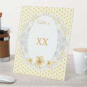 Hibiscus & kant GEEL Reclamebord Met Voetstuk (Insitu)