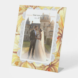 Hibiscus & kant GEEL Reclamebord Met Voetstuk