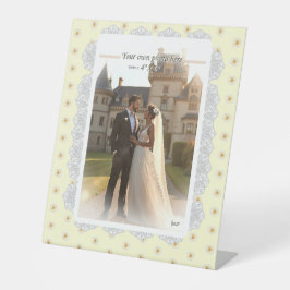 Hibiscus & kant GEEL Reclamebord Met Voetstuk