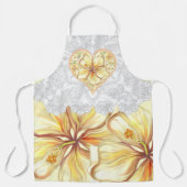 Hibiscus & kant GEEL Schort (Voorkant)